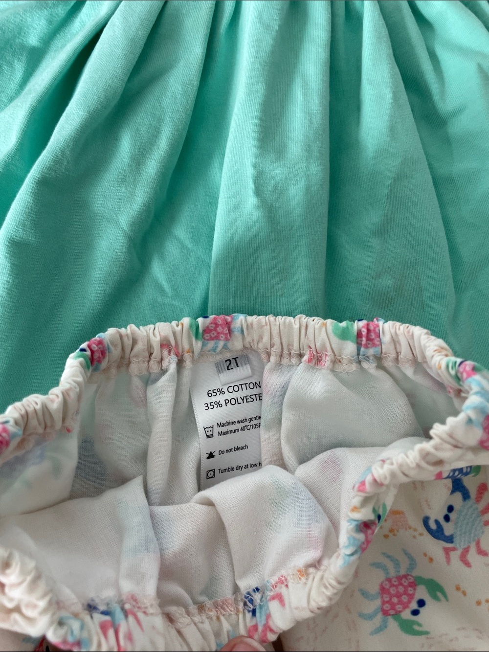 Aqua & Seashell Ruffle Baby Dress Set - Picture 5 of 5